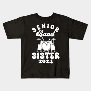 senior Band Sister 2024 funny sister senior class of 2024 Kids T-Shirt